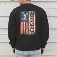 Cheerleader Dad Cheer Dad American US Flag Father Team Men's Sweatshirt Back Print