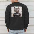 Cute Cat Mugshot Humorous Cat For Cats Lover Cat Mom Cat Dad Men's Sweatshirt Back Print