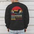 Dachshund Long Haired Best Dad Ever Dog Vintage Retro Men's Sweatshirt Back Print