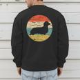 Dachshund Long Haired Dog Vintage Mom Dad Retro Men's Sweatshirt Back Print