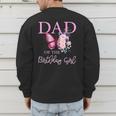 Dad 1st First Birthday Matching Family Butterfly Floral Men's Sweatshirt Back Print