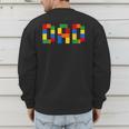Dad Of The Birthday Boy Building Blocks Bricks Builder Men's Sweatshirt Back Print