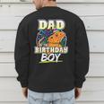 Dad Of Birthday Boy Kids Reptile Birthday Party Men's Sweatshirt Back Print