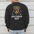 Dad Of The Birthday Boy Video Gamer Pixel Number Men's Sweatshirt Back Print