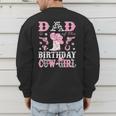 Dad Of The Birthday Cowgirl Pink Disco Rodeo Western Men's Sweatshirt Back Print Dad Of The Birthday Cowgirl Pink Disco Rodeo Western Men's Sweatshirt Back Print