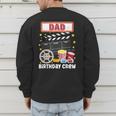 Dad Birthday Crew Movie Night Theme Matching Party Men's Sweatshirt Back Print
