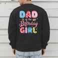 Dad Of The Birthday Girl Family Summer Beach Birthday Party Men's Sweatshirt Back Print