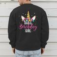 Dad Of The Birthday Girl Father Unicorn Birthday Small Men's Sweatshirt Back Print