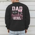 Dad Of The Birthday Girl Pink Bow Flower Birthday Girl Men's Sweatshirt Back Print