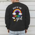 Dad Of The Birthday Girl Rainbow B-Day Matching Family Men's Sweatshirt Back Print Dad Of The Birthday Girl Rainbow B-Day Matching Family Men's Sweatshirt Back Print