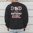 Dad Of The Birthday Girl Shirt Farm Cow Daddy Papa 1st Men's Sweatshirt Back Print