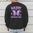 Dad Of The Birthday Girl Tie Dye Butterfly Birthday Family Men's Sweatshirt Back Print