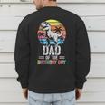 Dad Of The Birthday Party Outfit Dinosaur Daddy Men's Sweatshirt Back Print