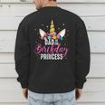 Dad Of The Birthday Princess Father Unicorn Birthday Men's Sweatshirt Back Print