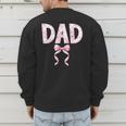 Dad Birthday Squad Matching Coquette Bow Family Party Men's Sweatshirt Back Print