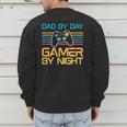 Dad By Day Gamer By Night Video Games Lover Gamer Dad Men's Sweatshirt Back Print
