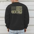 Dad Of Girls Outnumbered US Flag Father's Day Daughter Dad Men's Sweatshirt Back Print