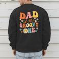Dad Of The Groovy One 1st Birthday Pregnancy Announcement Men's Sweatshirt Back Print
