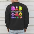 Dad Little Monster Kids 1st Birthday Party Family Monster Small Men's Sweatshirt Back Print