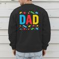 Dad Master Builder Building Bricks Blocks Family Fathers Day Men's Sweatshirt Back Print