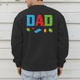 Dad Master Builder Building Bricks Blocks Family Set Parents Small Men's Sweatshirt Back Print
