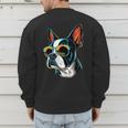 Dad Mom Cool Dog Sunglasses Boston Terrier Men's Sweatshirt Back Print Dad Mom Cool Dog Sunglasses Boston Terrier Men's Sweatshirt Back Print