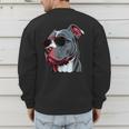 Dad Mom Cool Dog Sunglasses Pitbull Men's Sweatshirt Back Print