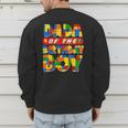Dad And Mom Dada Birthday Boy Building Bricks Family Party Men's Sweatshirt Back Print