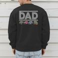 Dad Retro Monster Truck Family Crew Birthday Matching Family Men's Sweatshirt Back Print