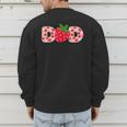 Dad Strawberry First Birthday Family Strawberry Men's Sweatshirt Back Print