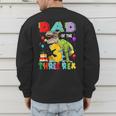 Dad Of The Three Rex 3Rd Birthday Boy Dinosaur T-Rex Men's Sweatshirt Back Print