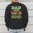 Dad Of The Wild One Birthday Family Matching Party Decor Men's Sweatshirt Back Print Dad Of The Wild One Birthday Family Matching Party Decor Men's Sweatshirt Back Print