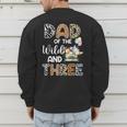 Dad Of The Wild And Three 3 Birthday Zoo Theme Safari Jungle Men's Sweatshirt Back Print
