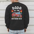 Dada Of The Birthday Boy Fire Truck Firefighter 1St Party Men's Sweatshirt Back Print Dada Of The Birthday Boy Fire Truck Firefighter 1St Party Men's Sweatshirt Back Print