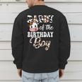Daddy Of The Birthday Boy Cow Farm 1St Birthday Boy Men's Sweatshirt Back Print