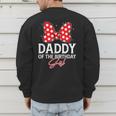 Daddy Of The Birthday Girl Cute Pink Bow Family Matching Men's Sweatshirt Back Print