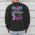Daddy Of The Birthday For Girl Dinosaur T-Rex Party Family Men's Sweatshirt Back Print Daddy Of The Birthday For Girl Dinosaur T-Rex Party Family Men's Sweatshirt Back Print