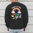 Daddy Of The Birthday Girl Rainbow B-Day Matching Family Men's Sweatshirt Back Print