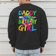 Daddy Of The Birthday Girl Retro 80's Party Men's Sweatshirt Back Print