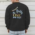 Daddy Of Mr One-Derful Party Blue-Gold Dad Boy 1st Birthday Men's Sweatshirt Back Print
