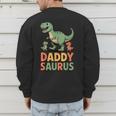 Daddy Saurus Dinosaur Dad Of Two Kids Dino Family Men's Sweatshirt Back Print Daddy Saurus Dinosaur Dad Of Two Kids Dino Family Men's Sweatshirt Back Print