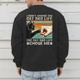 I Didn't Choose The Cat Dad Life Funny Cat Lovers Vintage Men's Sweatshirt Back Print