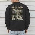 Disc Golf Frisbee Best Dad Par Camo US Flag Golfer Men's Sweatshirt Back Print