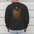Faithful Warrior Man Of God Christian Men Knight Armor Dad Men's Sweatshirt Back Print Faithful Warrior Man Of God Christian Men Knight Armor Dad Men's Sweatshirt Back Print