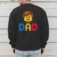Family Dad Master Builder Building Bricks Blocks Fathers Day Men's Sweatshirt Back Print