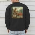 Farmer Men Tractor Rancher Farm Dad Distressed Men's Sweatshirt Back Print