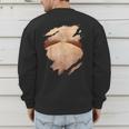 Fat Hairy Guy Big Stomach & Man Boobs Fat Dad BOD Men's Sweatshirt Back Print