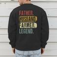 Father Husband Farmer Legend Vintage Dad Father's Day Men's Sweatshirt Back Print