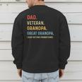 Fathers Day Dad Veteran Grandpa Great Grandpa Men's Sweatshirt Back Print Fathers Day Dad Veteran Grandpa Great Grandpa Men's Sweatshirt Back Print