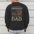 My Favorite Swimmer Calls Me Dad Fathers Day Men's Sweatshirt Back Print